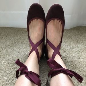 Nine West Burgundy Red Ballarina Shoes